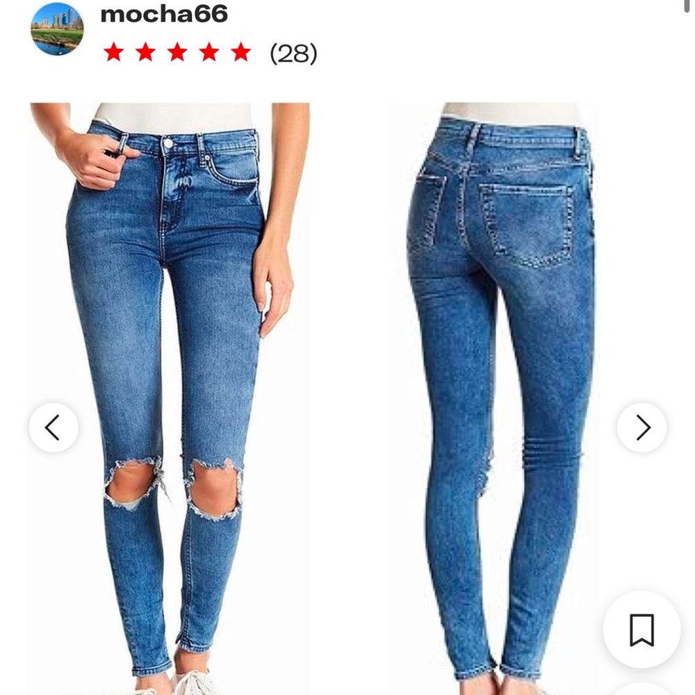 Free People Women's Blue Jeans - size 27